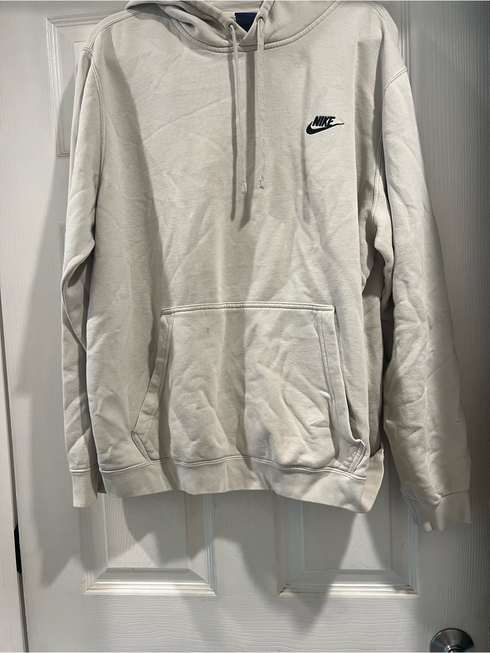 Nike Off-White Pullover Hoodie with Black Logo
